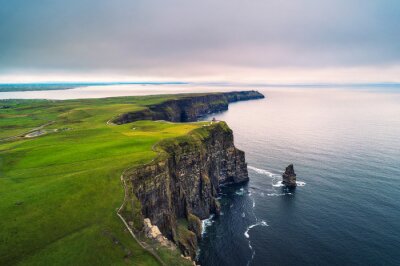 Fototapete Aerial view of the scenic Cliffs of Moher in Ireland