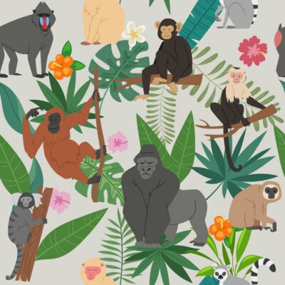 Affen inmitten tropischer Blätter
