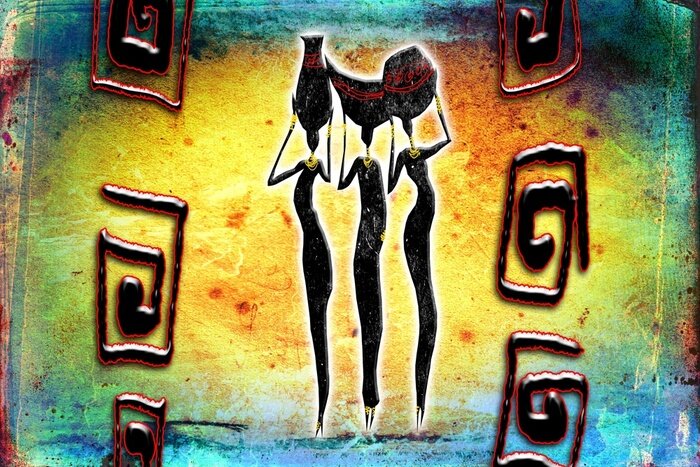 Fototapete Afrika Gestalten mit Krügen