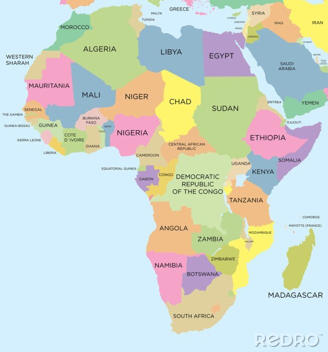 Fototapete Afrika Karte