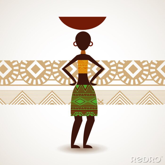 Fototapete Afrikanisches Motiv auf Illustration