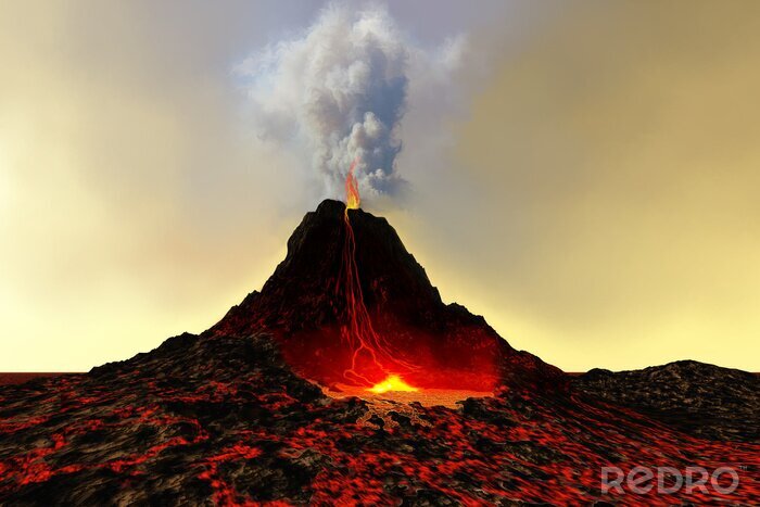 Fototapete Aktiver Vulkan als Natur