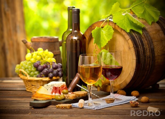 Fototapete Alkoholische Getränke aus Weintrauben