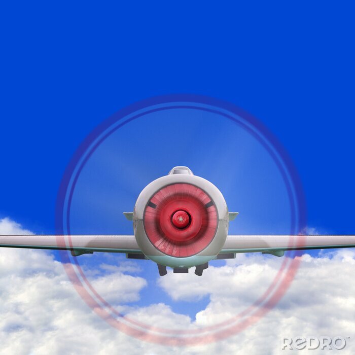 Fototapete Alte Einzel Propeller-Kampfflugzeug über den Wolken