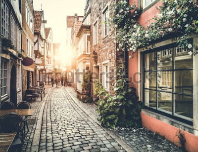 Fototapete Alte Gasse im Retro-Stil