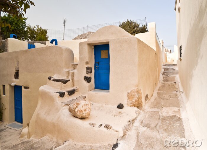 Fototapete Alte Gebäude bei griechischer Gasse