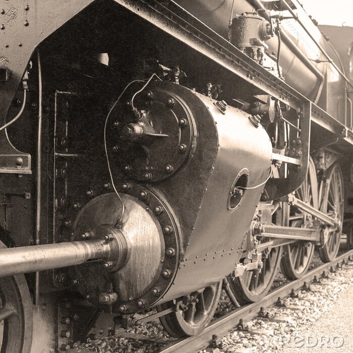 Fototapete Alte Lokomotive Nahaufnahme