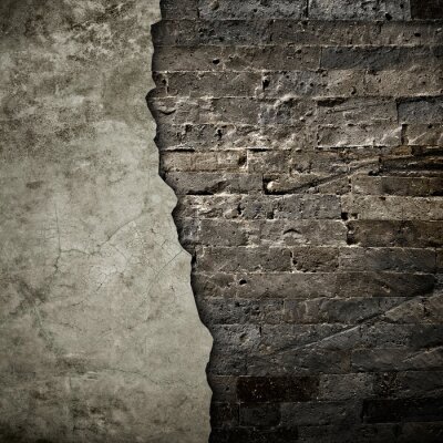 Fototapete Alte Mauer aus braunen Backsteinen