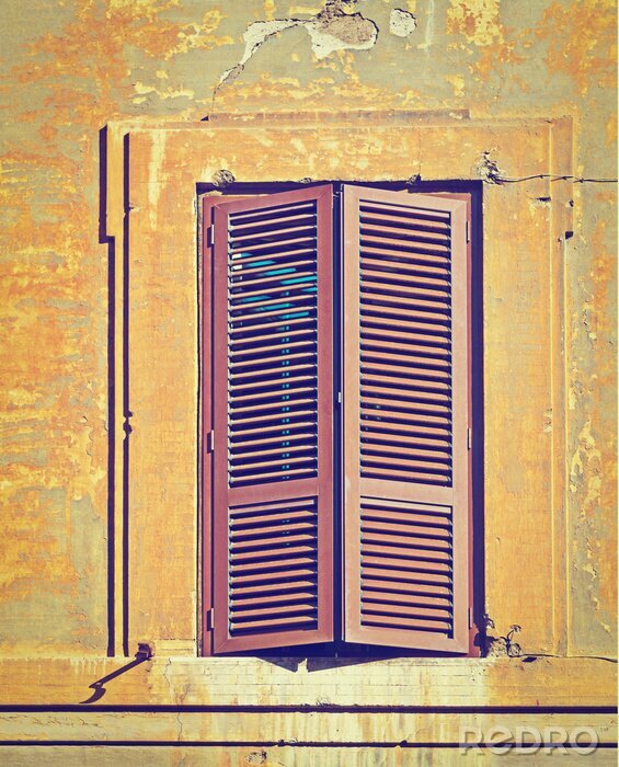 Fototapete Alte mauer mit fenster