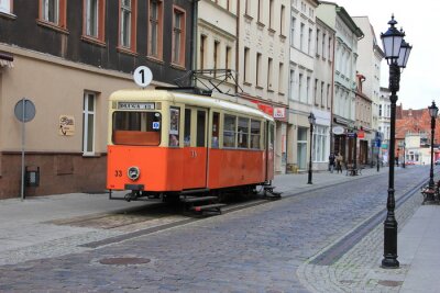 Fototapete Alte Straßenbahn in Polen