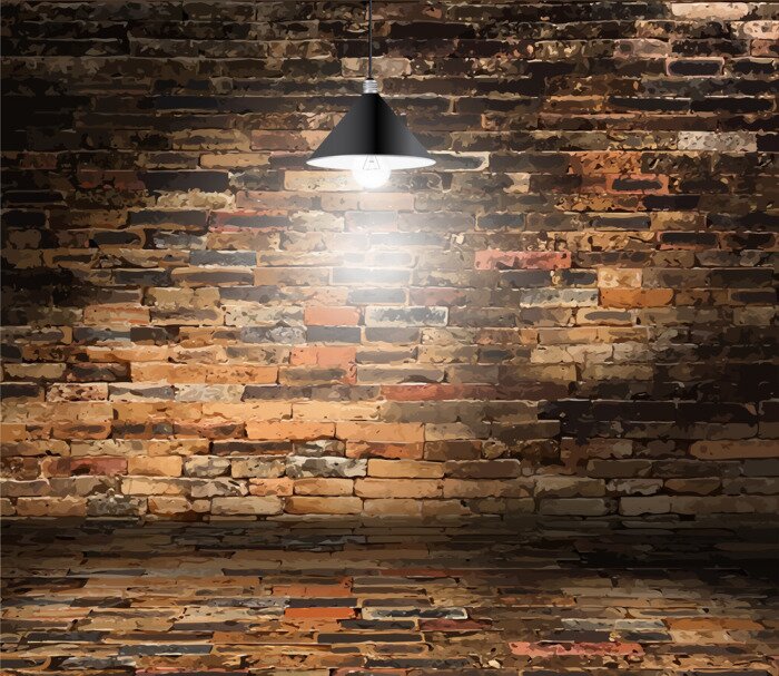 Fototapete Alte Ziegelmauer in Farbrik