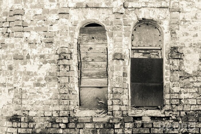 Fototapete Alter Mauer mit Fenstern