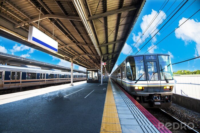 Fototapete Alter Zug am Bahnhof in China