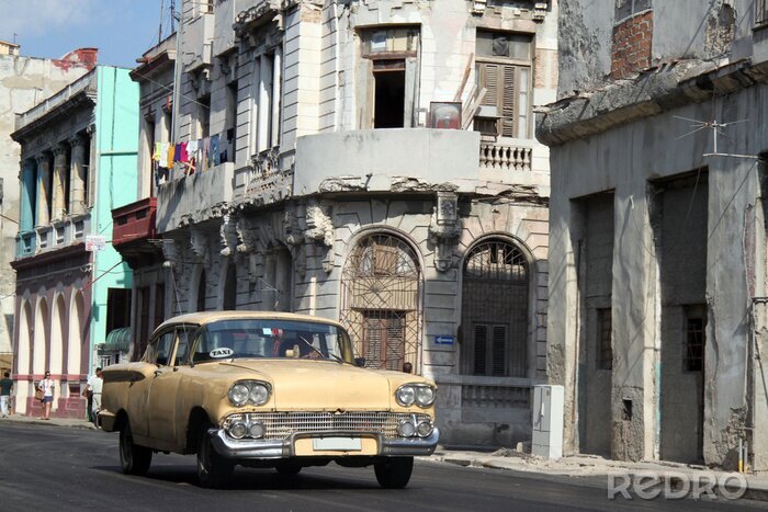 Fototapete Altes Auto in Havanna