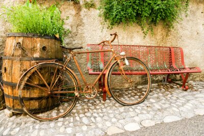 Fototapete Altes rostiges Fahrrad