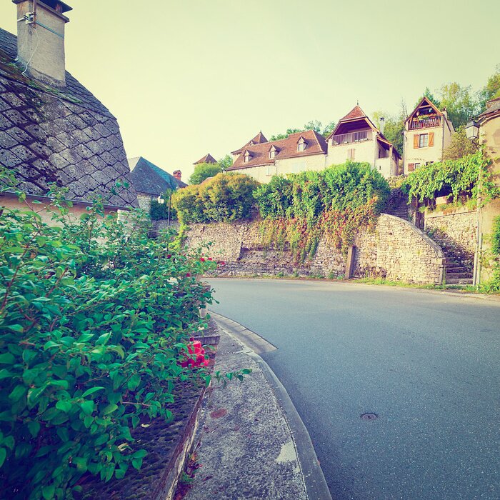 Fototapete altmodische französische Stadt