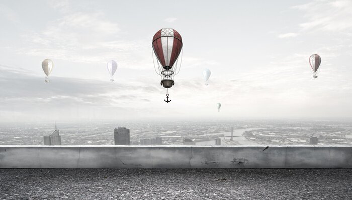 Fototapete Am Himmel fliegende Ballons