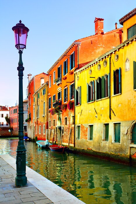 Fototapete Am Kanal stehende Häuser