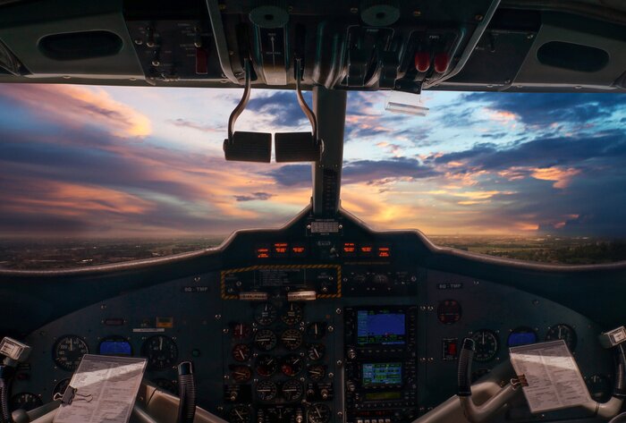 Fototapete Am Steuer des Flugzeugs