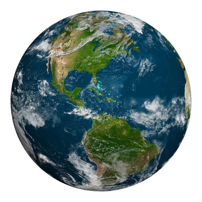 Fototapete Amerika Karte vom Weltraum aus