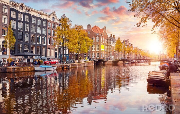 Fototapete Amsterdam im Herbst