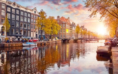 Fototapete Amsterdam im Herbst