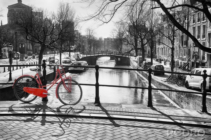 Fototapete Amsterdam schwarz weiß