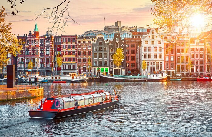 Fototapete Amsterdam und Boote