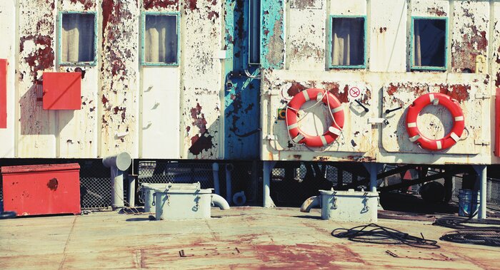 Fototapete An Bord eines alten Schiffes