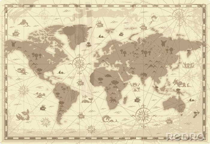 Fototapete Ancient World map