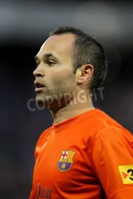 Fototapete Andres Iniesta im T-Shirt des FC Barcelona