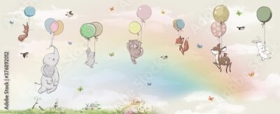 animals in the sky on balloons