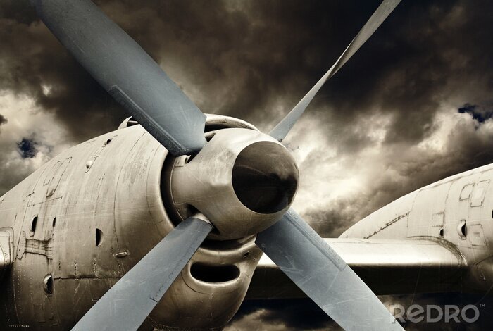 Fototapete Annäherung an Flugzeugpropeller