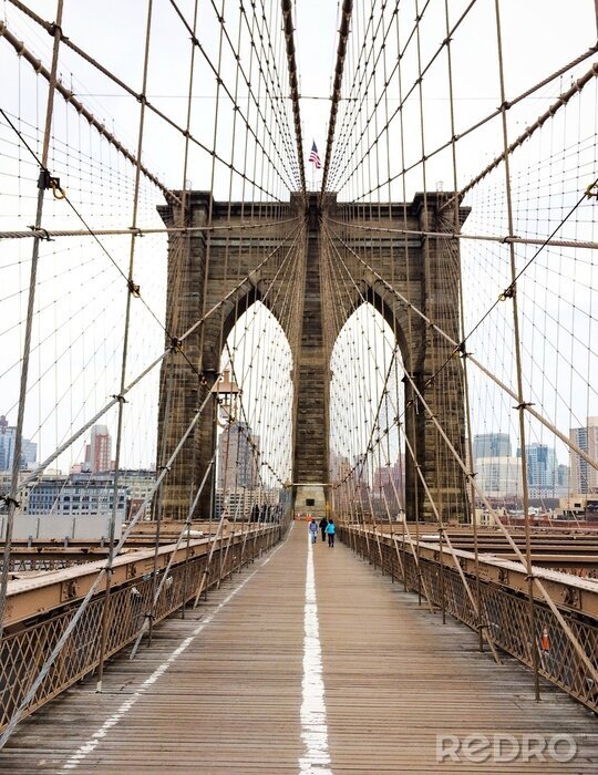 Fototapete Ansicht der Brooklyn Bridge