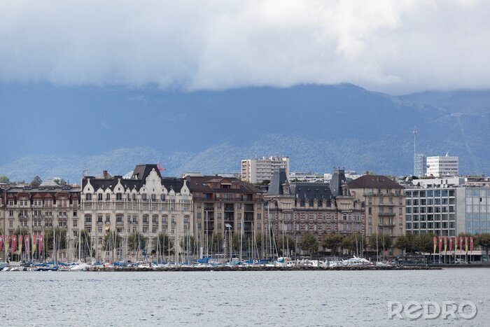 Fototapete Ansicht der Stadt Genf, den Genfersee, in der Schweiz, Europa
