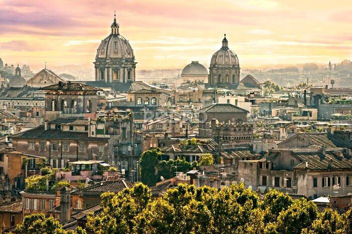 Fototapete Ansicht von Rom von Castel Sant'Angelo, Italien.