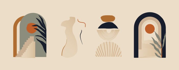 Fototapete Antike Kompositionen im Boho-Stil