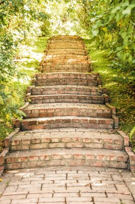Fototapete Antike Treppe in einem Garten