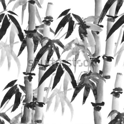 Fototapete Aquarell-Bambus