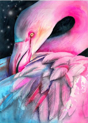 Aquarell-Flamingo