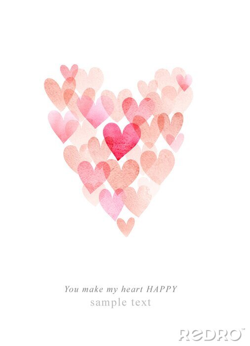 Fototapete Aquarell Herzen