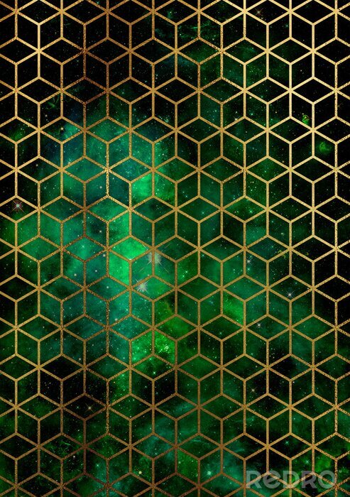 Fototapete Aquarell-Hintergrund mit geometrischem Muster