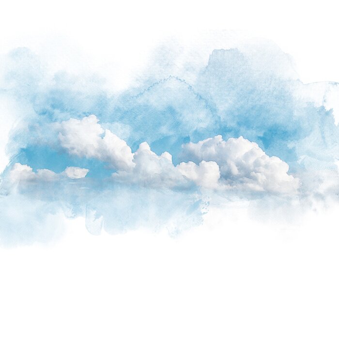 Fototapete Aquarell Illustration der Himmel mit Wolke (Retusche).