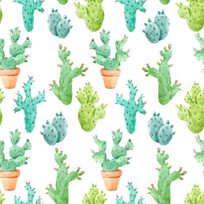 Aquarell Kaktus Muster