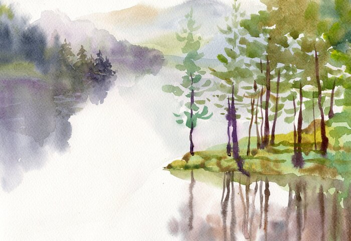 Fototapete Aquarell Landschaft Sammlung