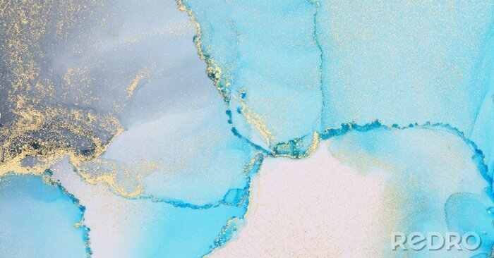 Fototapete Aquarell-Muster mit Gold