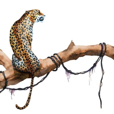 Aquarell-Rasterleopard