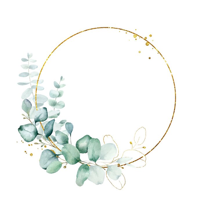 Fototapete Aquarellpflanzen und Reifen