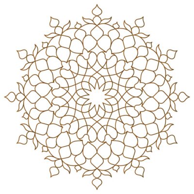 Sticker Arabischer Kreis Muster Monoline Ornament