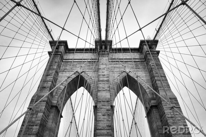 Fototapete Architektonische Details der Brücke in New York City